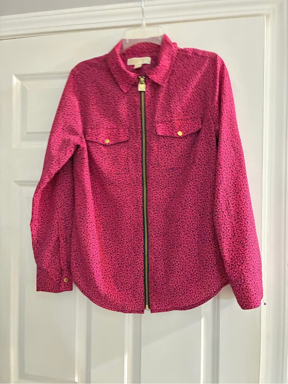 Michael Kors M Zip-Front Blouse Paired With Maeve Anthropologie Pants Size 8